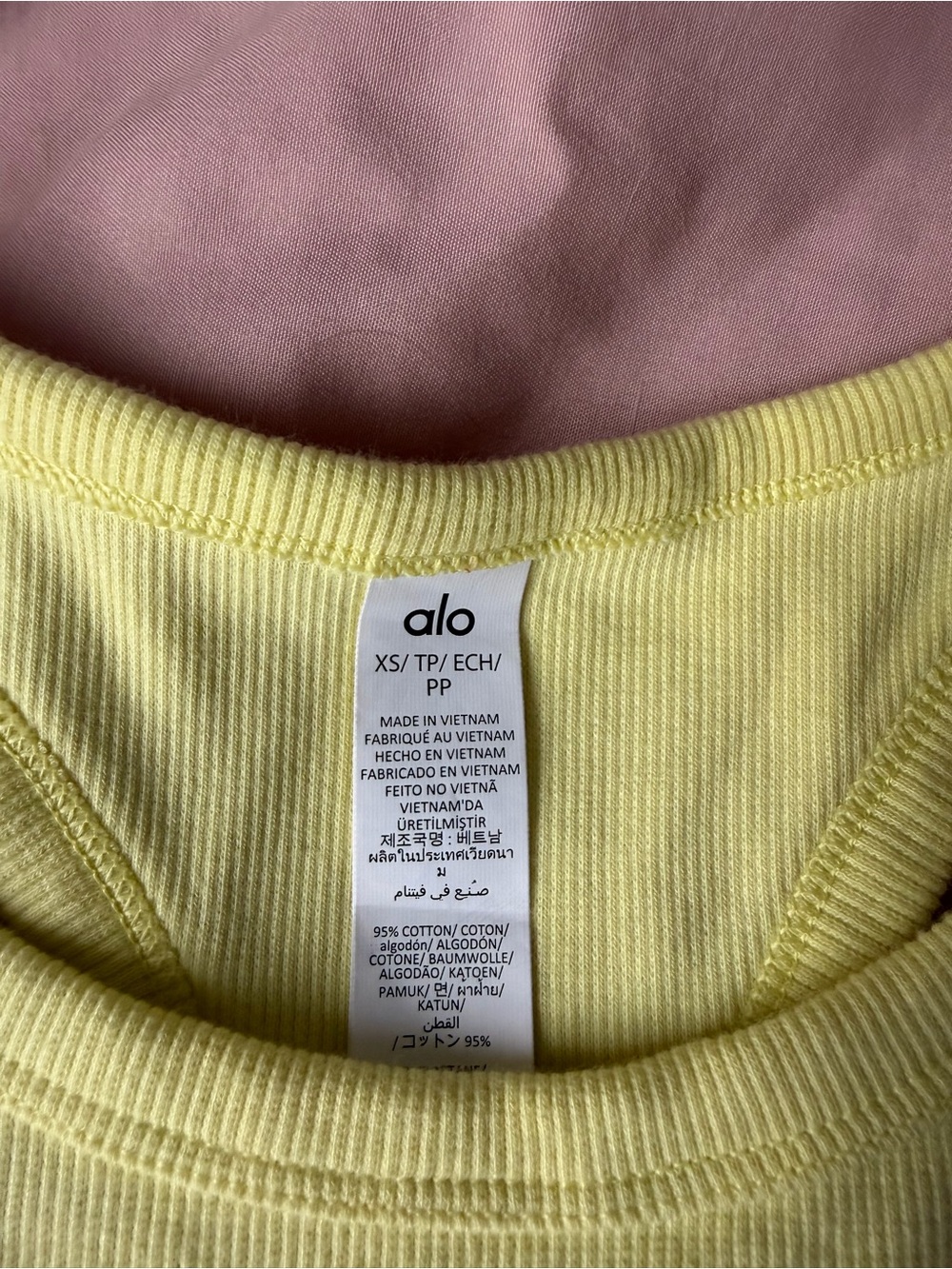 ALO Yoga Ribbed Cropped Tank - Sunshine - Picture 2 of 3